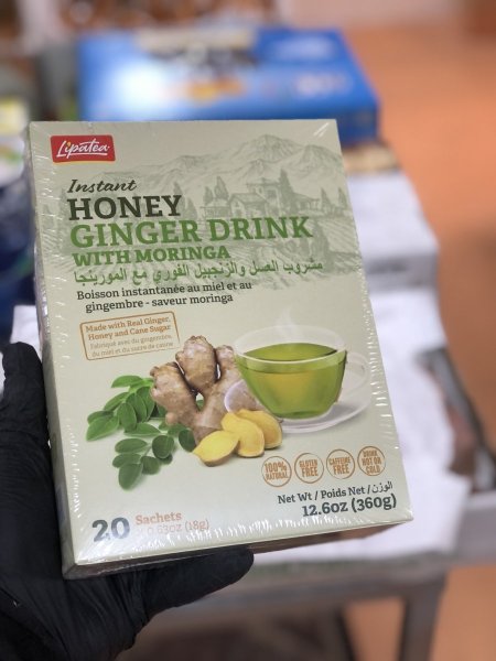 مشروب العسل والزنجبيل مع المورنجا20ظرف-360غ