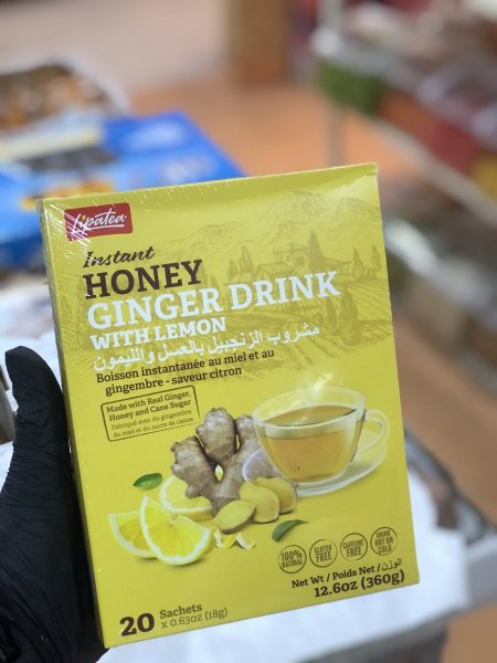 مشروب الزنجبيل بالعسل والليمون 20ظرف -360غ