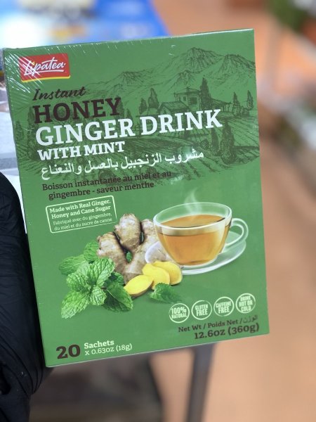 مشروب الزنجبيل بالعسل والنعناع 20ظرف-360غ